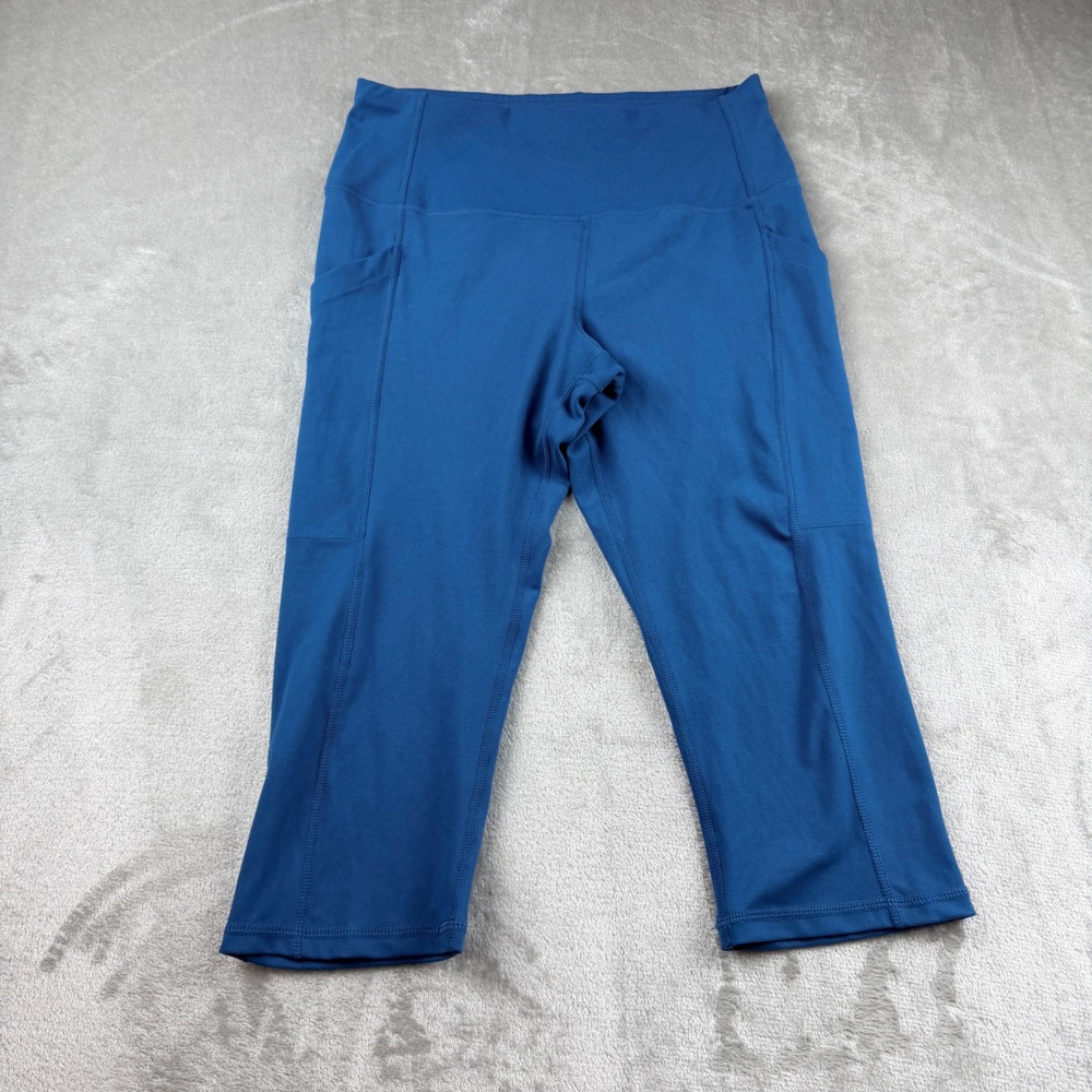 32 Degrees Cool Women's S Small‎ Teal Blue High Rise Cropped Pocket Leggings